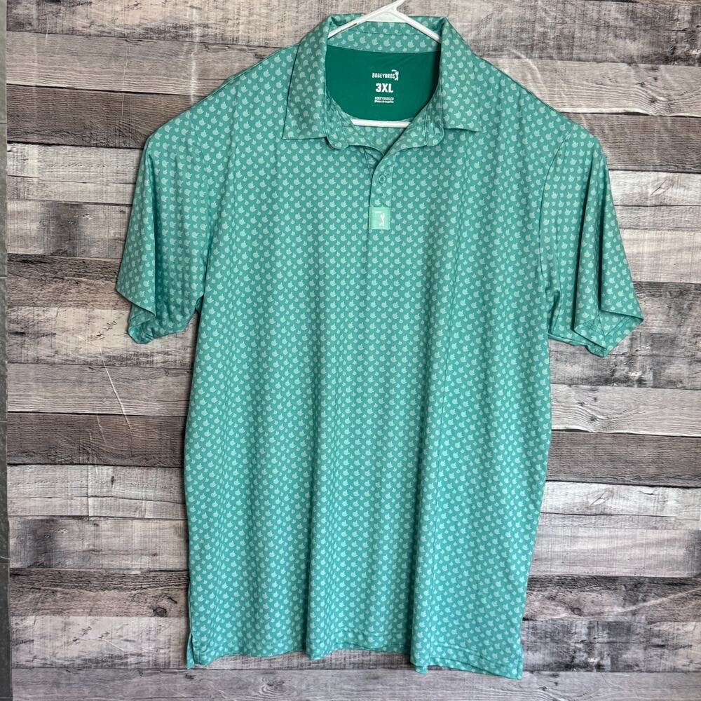 Bogey Bros Golf Finger Polo Shirt Mens 3XL Green Graphic Performance Stretch
